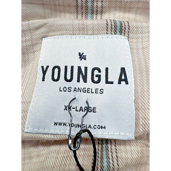 Youngla Pearl Snap Flannel Shirt Men's XXL Long Sleeve Check Viscose Stretch - Picture 3 of 6